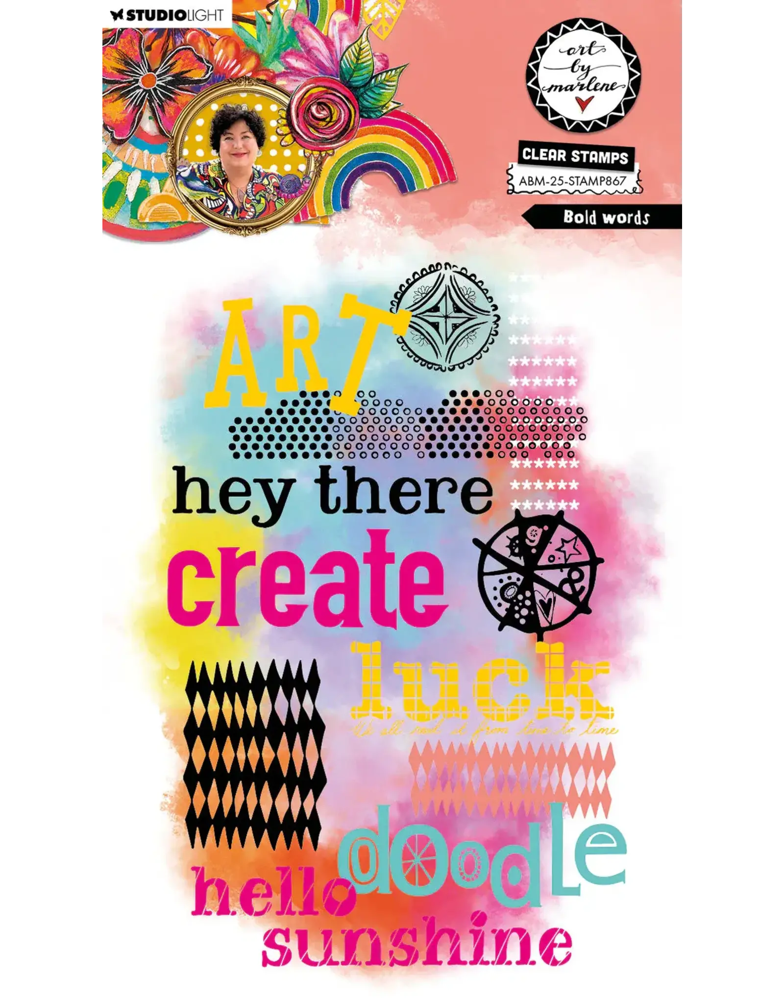 STUDIOLIGHT STUDIOLIGHT ART BY MARLENE BOLD WORDS CLEAR STAMP SET