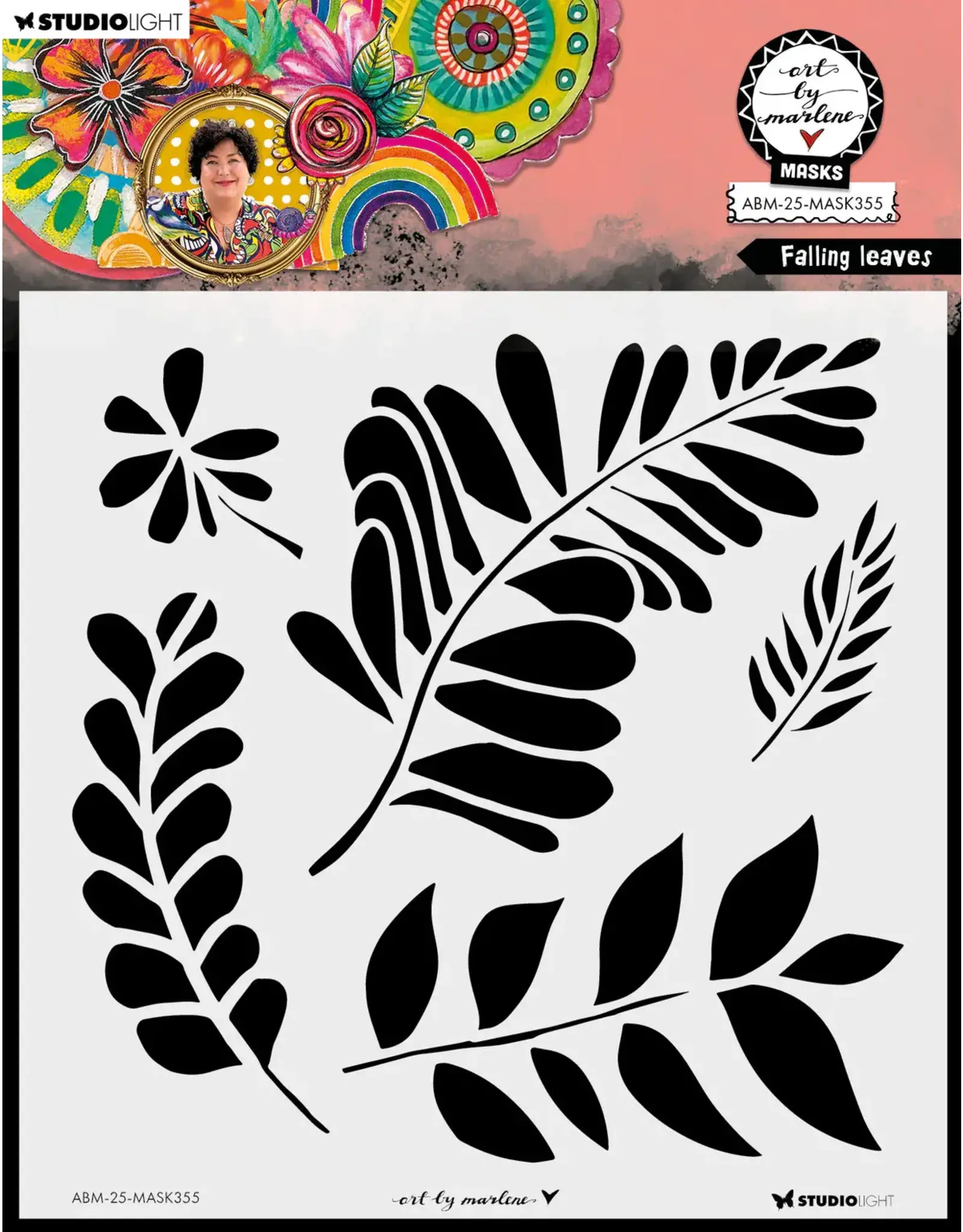 STUDIOLIGHT STUDIOLIGHT ART BY MARLENE FALLING LEAVES 8x8 MASKS STENCIL