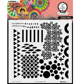 STUDIOLIGHT STUDIOLIGHT ART BY MARLENE FRANTIC DECO 8x8 MASKS STENCIL