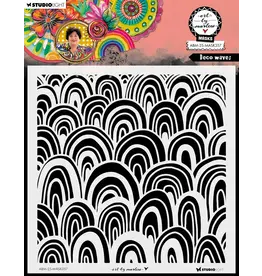 STUDIOLIGHT STUDIOLIGHT ART BY MARLENE DECO WAVES 8x8 MASKS STENCIL