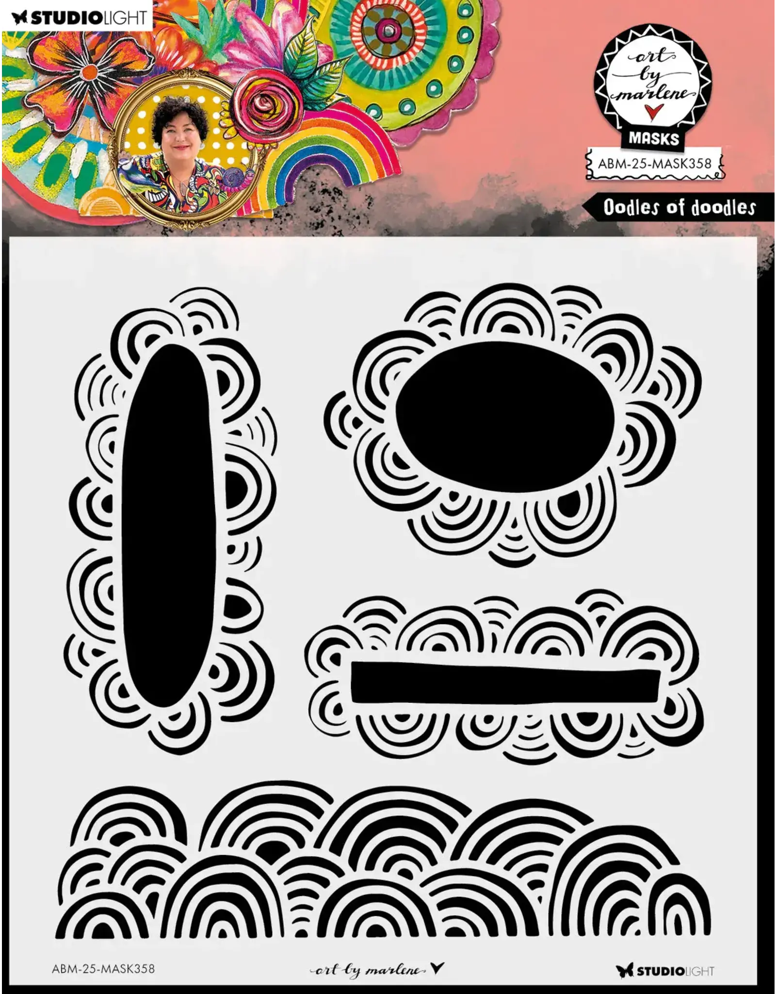 STUDIOLIGHT STUDIOLIGHT ART BY MARLENE OODLES OF DOODLES 8x8 MASKS STENCIL