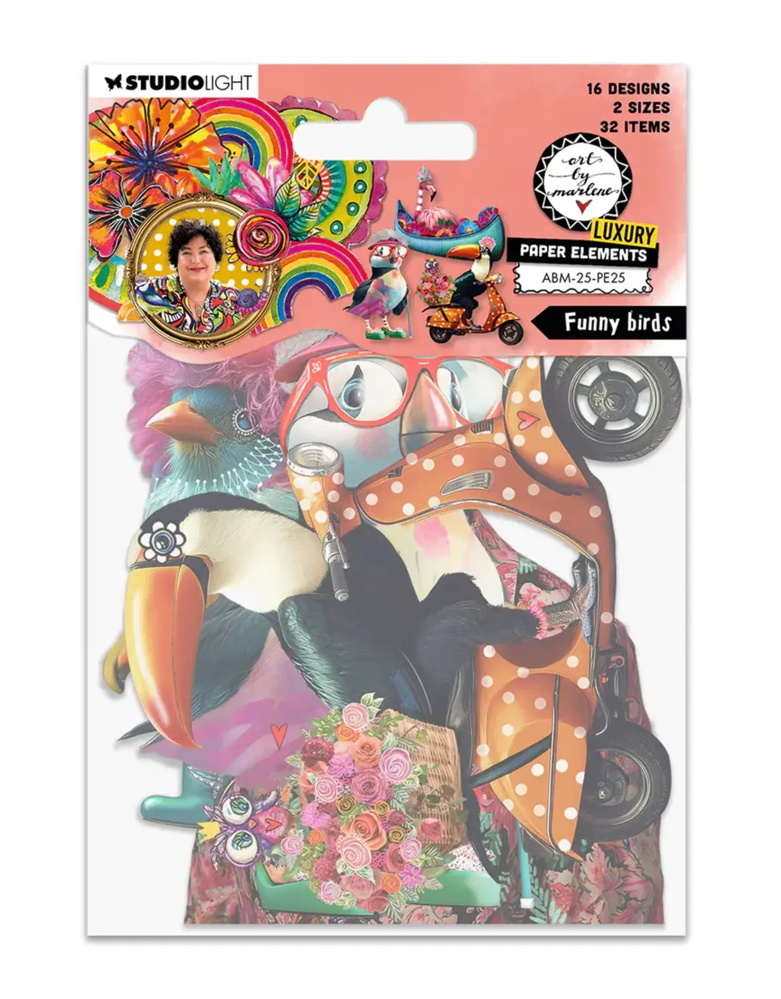 STUDIOLIGHT STUDIOLIGHT ART BY MARLENE FUNNY BIRDS PAPER ELEMENTS