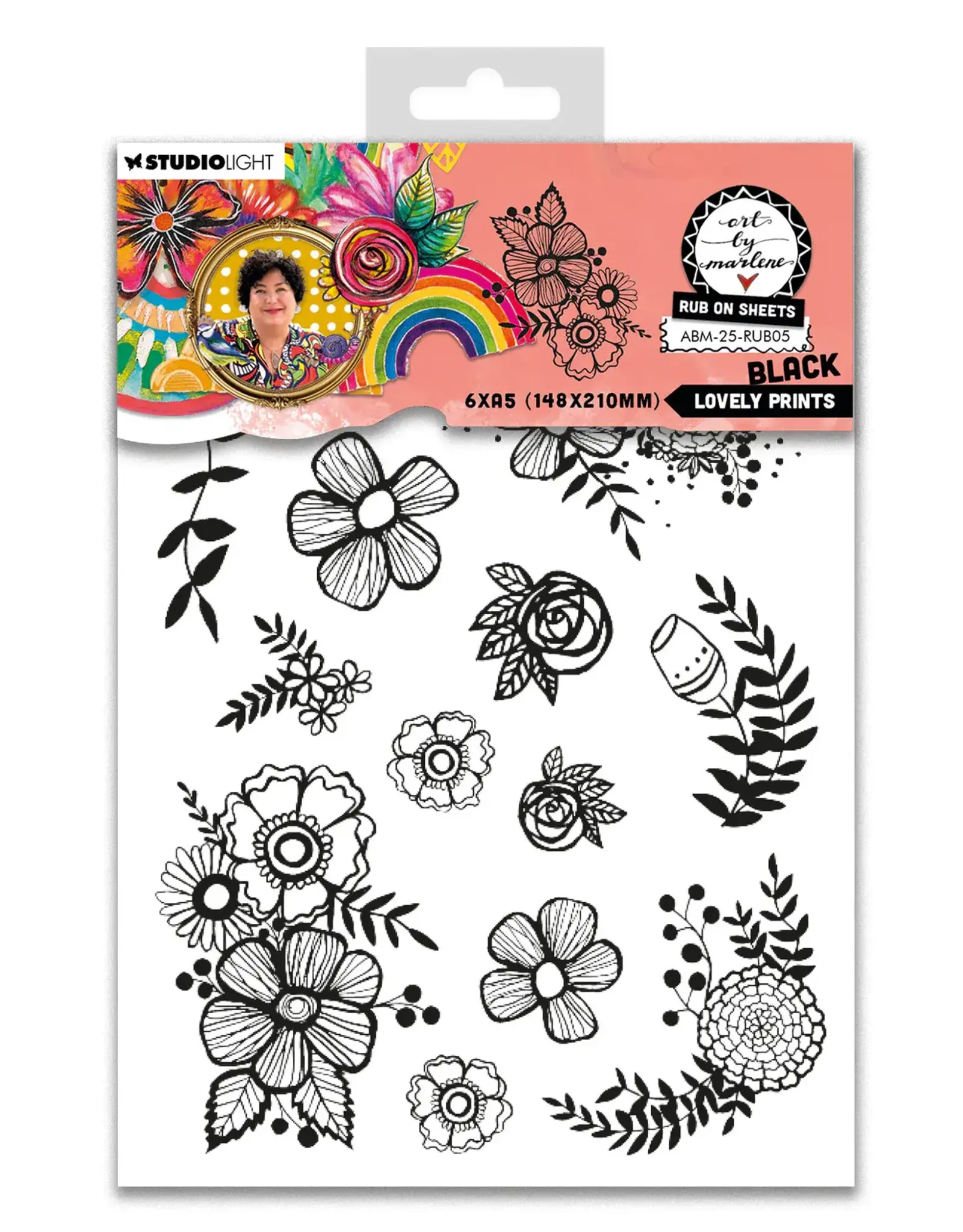 STUDIOLIGHT STUDIOLIGHT ART BY MARLENE LOVELY PRINTS BLACK RUB-ON TRANSFERS