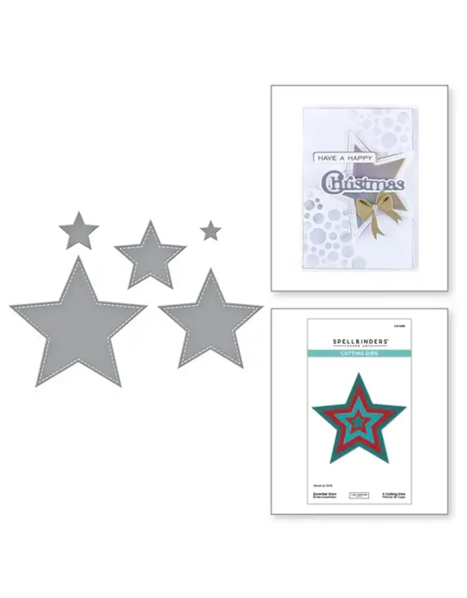 SPELLBINDERS SPELLBINDERS LISA HORTON ALL ABOUT CHRISTMAS COLLECTION ESSENTIAL STARS ETCHED DIE SET
