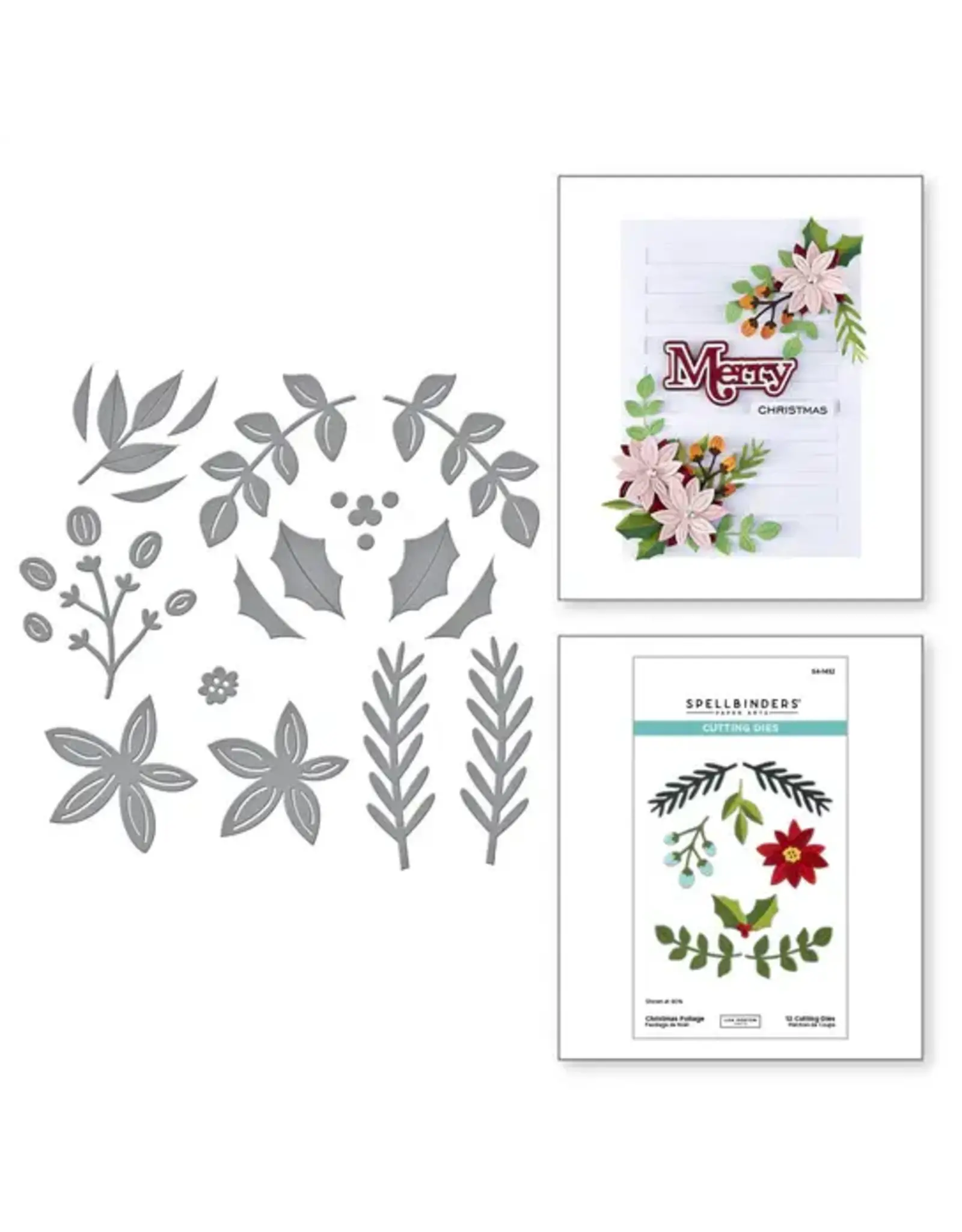 SPELLBINDERS SPELLBINDERS LISA HORTON ALL ABOUT CHRISTMAS COLLECTION CHRISTMAS FOLIAGE ETCHED DIE SET