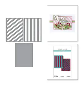 SPELLBINDERS SPELLBINDERS LISA HORTON ALL ABOUT CHRISTMAS COLLECTION LOTS OF STRIPES ETCHED DIE SET