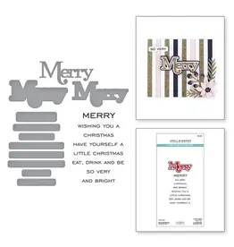 SPELLBINDERS SPELLBINDERS LISA HORTON ALL ABOUT CHRISTMAS COLLECTION MERRY SENTIMENTS CLEAR STAMP & DIE SET