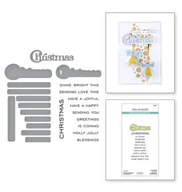 SPELLBINDERS SPELLBINDERS LISA HORTON ALL ABOUT CHRISTMAS COLLECTION CHRISTMAS SENTIMENTS CLEAR STAMP & DIE SET