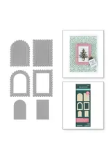 SPELLBINDERS SPELLBINDERS HOLIDAY MAGIC COLLECTION POSTAGE STAMP 3D EMBOSSING FOLDER AND DIE SET