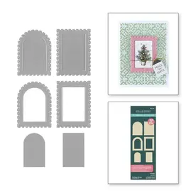 SPELLBINDERS SPELLBINDERS HOLIDAY MAGIC COLLECTION POSTAGE STAMP 3D EMBOSSING FOLDER AND DIE SET
