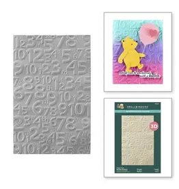 SPELLBINDERS SPELLBINDERS SIMPLE STORIES SAY CHEESE CLASSIC POOH COLLECTION CLASSIC POOH BIRTHDAY NUMBERS 3D EMBOSSING FOLDER