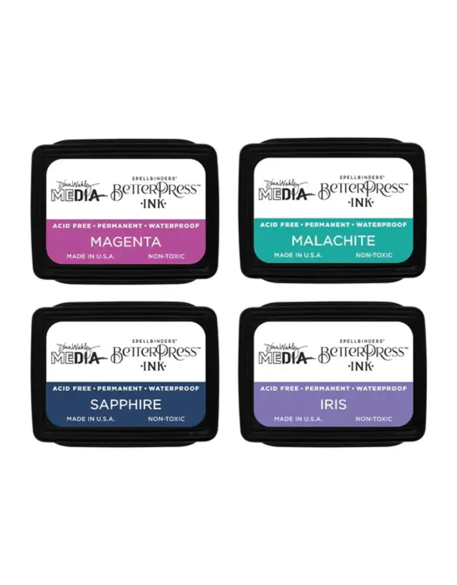 SPELLBINDERS SPELLBINDERS BETTERPRESS DINA WAKLEY HAPPY INK MINI SET 4/PK