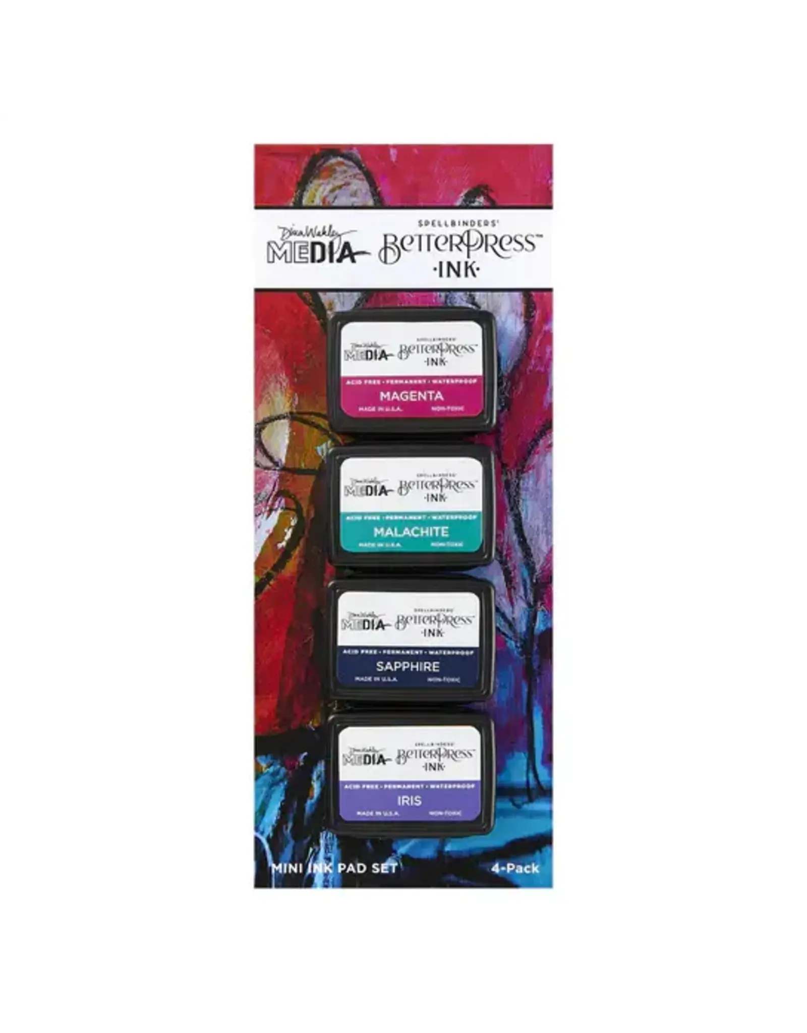 SPELLBINDERS SPELLBINDERS BETTERPRESS DINA WAKLEY HAPPY INK MINI SET 4/PK