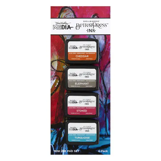 SPELLBINDERS SPELLBINDERS BETTERPRESS DINA WAKLEY DINA'S FAVES INK MINI SET 4/PK