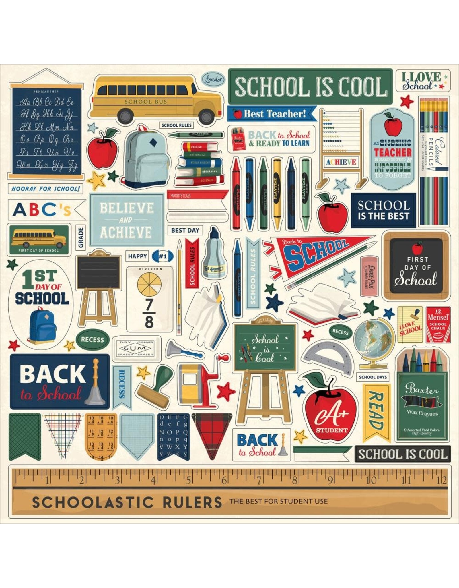 CARTA BELLA CARTA BELLA BACK TO SCHOOL ELEMENTS 12x12 CARDSTOCK STICKERS