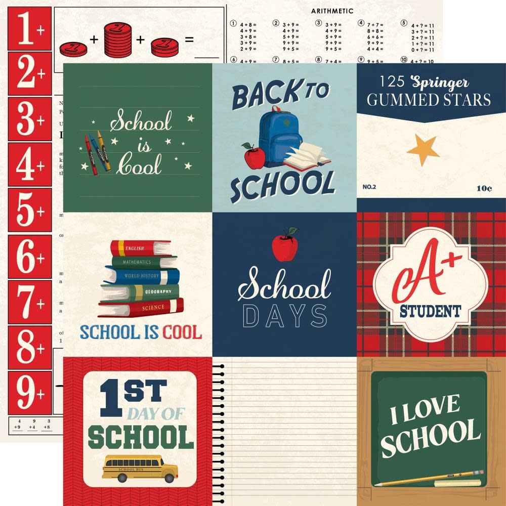 CARTA BELLA CARTA BELLA BACK TO SCHOOL 4x4 JOURNALING CARDS 12x12 CARDSTOCK
