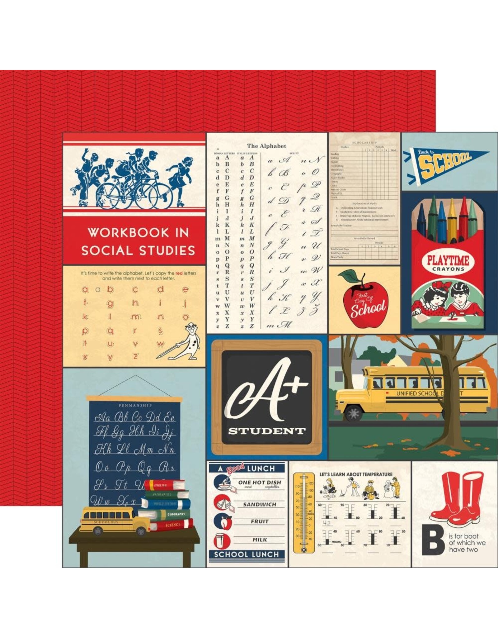 CARTA BELLA CARTA BELLA BACK TO SCHOOL MULTI JOURNALING CARDS 12x12 CARDSTOCK