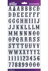 AMERICAN CRAFTS AMERICAN CRAFTS STICKO CARNIVAL BLACK GLITTER SMALL ALPHABET STICKERS