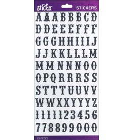 AMERICAN CRAFTS AMERICAN CRAFTS STICKO CARNIVAL BLACK GLITTER SMALL ALPHABET STICKERS
