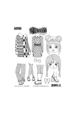 RANGER DYLUSIONS DINKY DOLLS SET #4 8.5x7 CLING STAMP SET