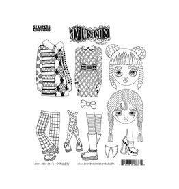 RANGER DYLUSIONS DINKY DOLLS SET #4 8.5x7 CLING STAMP SET