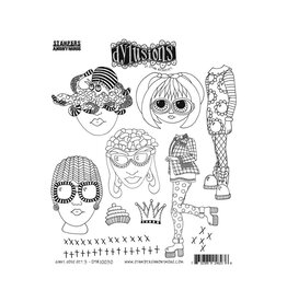 RANGER DYLUSIONS DINKY DOLLS SET #3 8.5x7 CLING STAMP SET