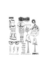 RANGER DYLUSIONS DINKY DOLLS SET #2 8.5x7 CLING STAMP SET