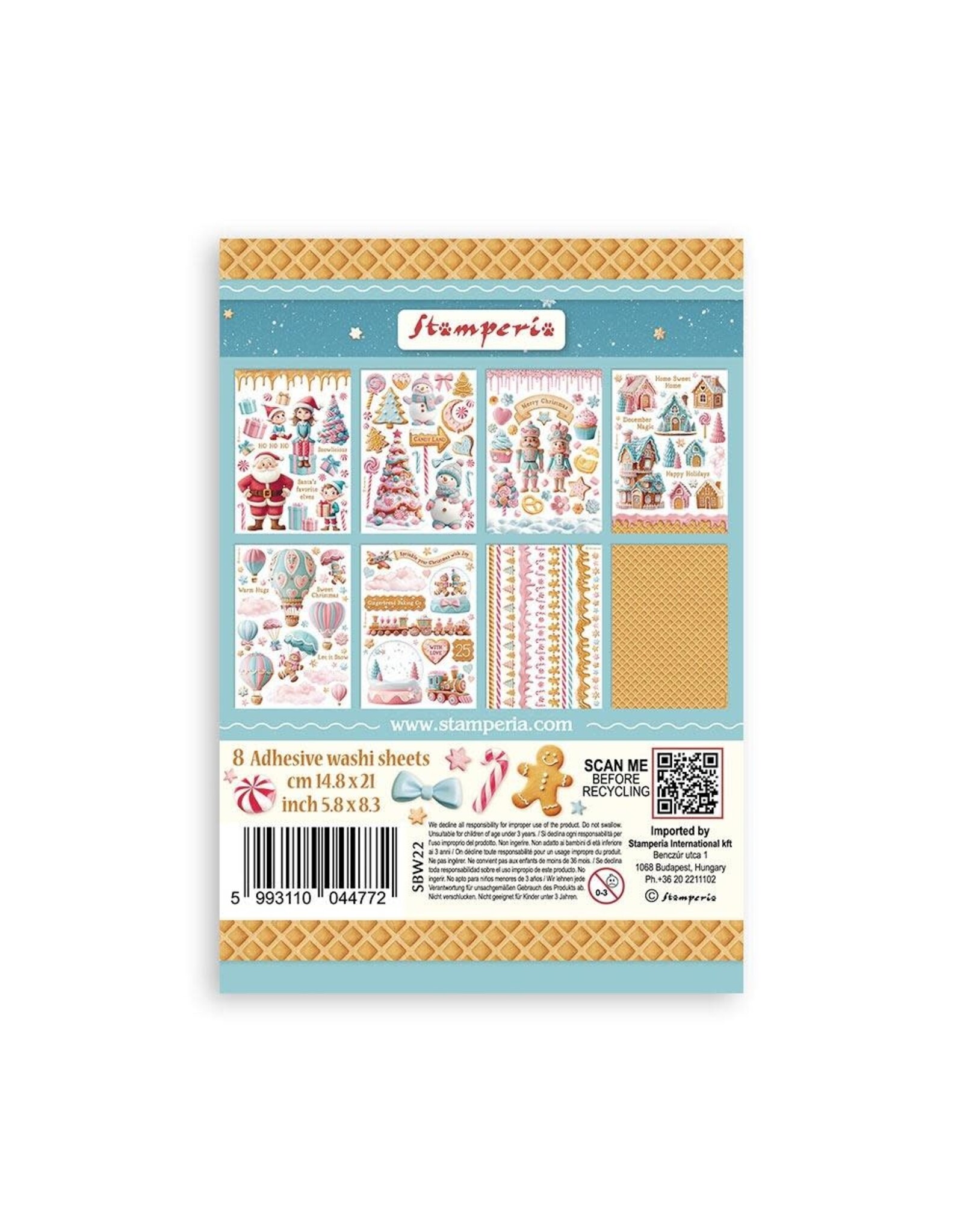 STAMPERIA STAMPERIA CANDY CHRISTMAS A5 WASHI PAD