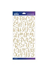 AMERICAN CRAFTS AMERICAN CRAFTS STICKO MURAL SCRIPT SMALL GOLD GLITTER ALPHABET STICKERS
