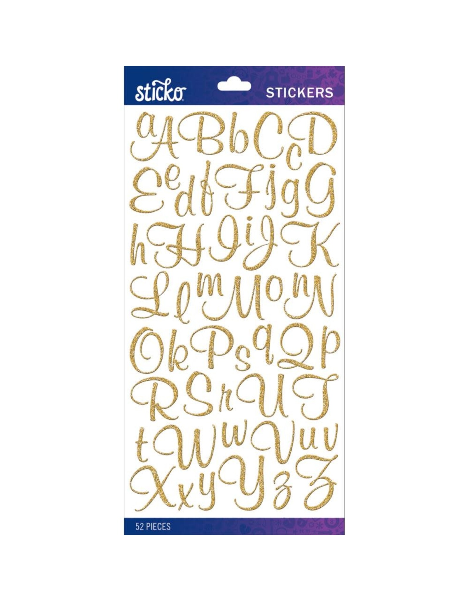 AMERICAN CRAFTS AMERICAN CRAFTS STICKO MURAL SCRIPT SMALL GOLD GLITTER ALPHABET STICKERS