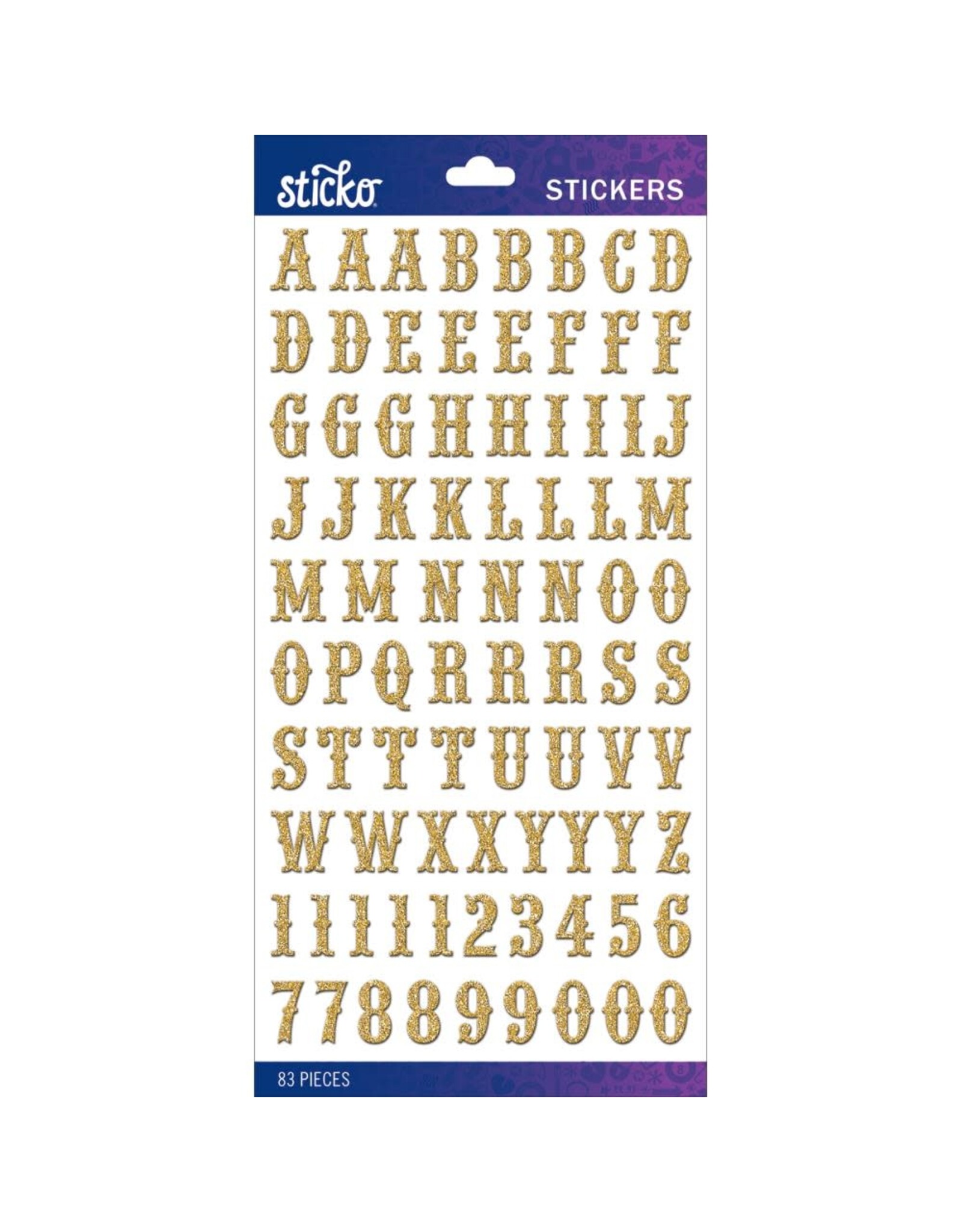 AMERICAN CRAFTS AMERICAN CRAFTS STICKO GOLD GLITTER CARNIVAL ALPHABET STICKERS