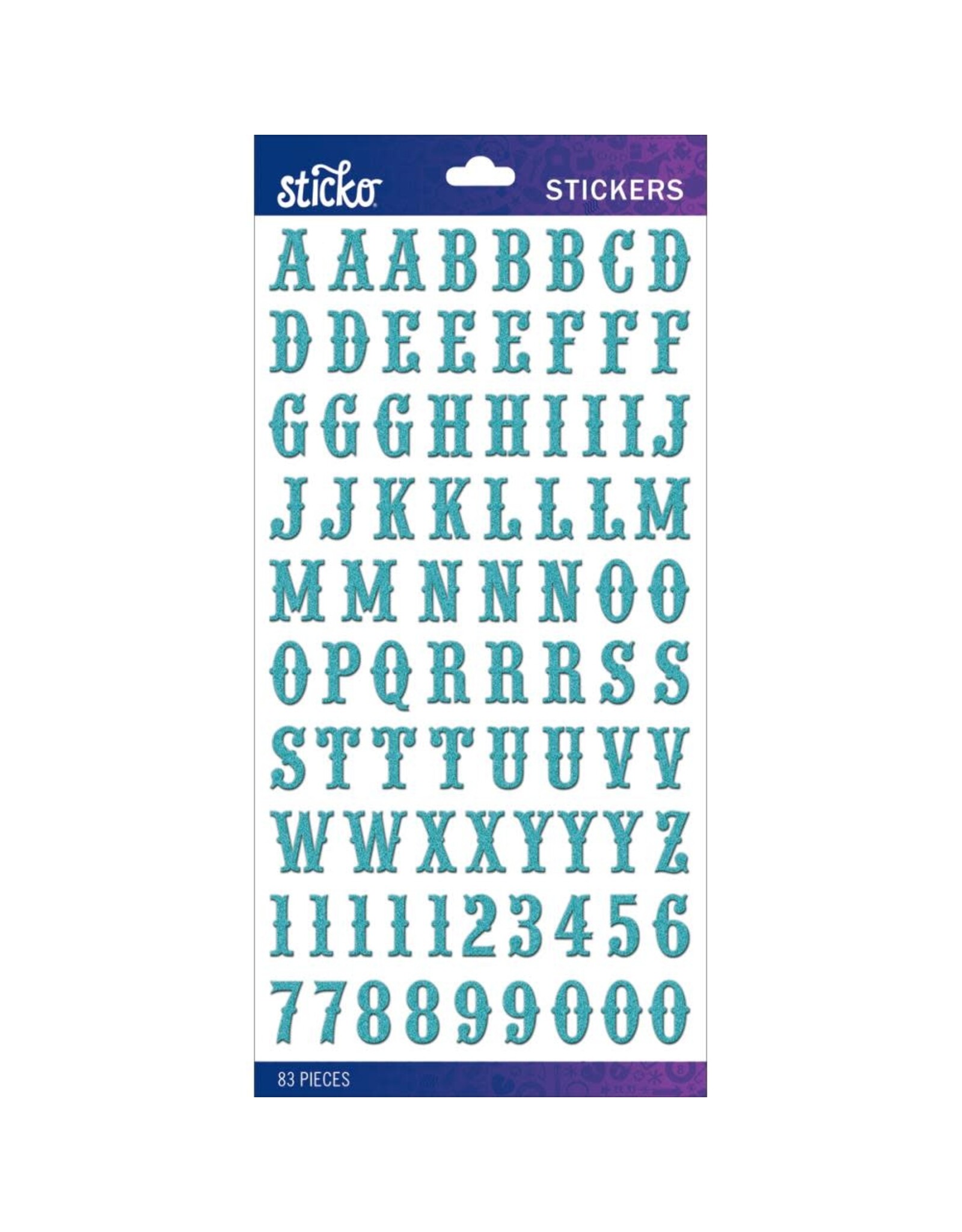 AMERICAN CRAFTS AMERICAN CRAFTS STICKO TEAL GLITTER CARNIVAL ALPHABET STICKERS