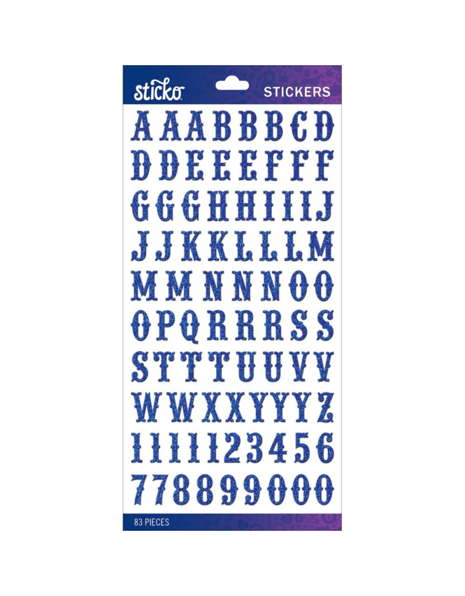 AMERICAN CRAFTS AMERICAN CRAFTS STICKO BLUE GLITTER CARNIVAL ALPHABET STICKERS