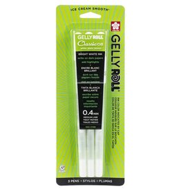 SAKURA SAKURA GELLY ROLL CLASSIC MEDIUM POINT PENS WHITE 3/PK