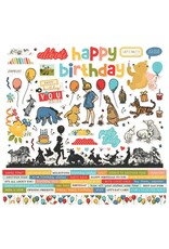 SIMPLE STORIES SIMPLE STORIES SAY CHEESE CLASSIC POOH BIRTHDAY 12x12 CARDSTOCK STICKERS