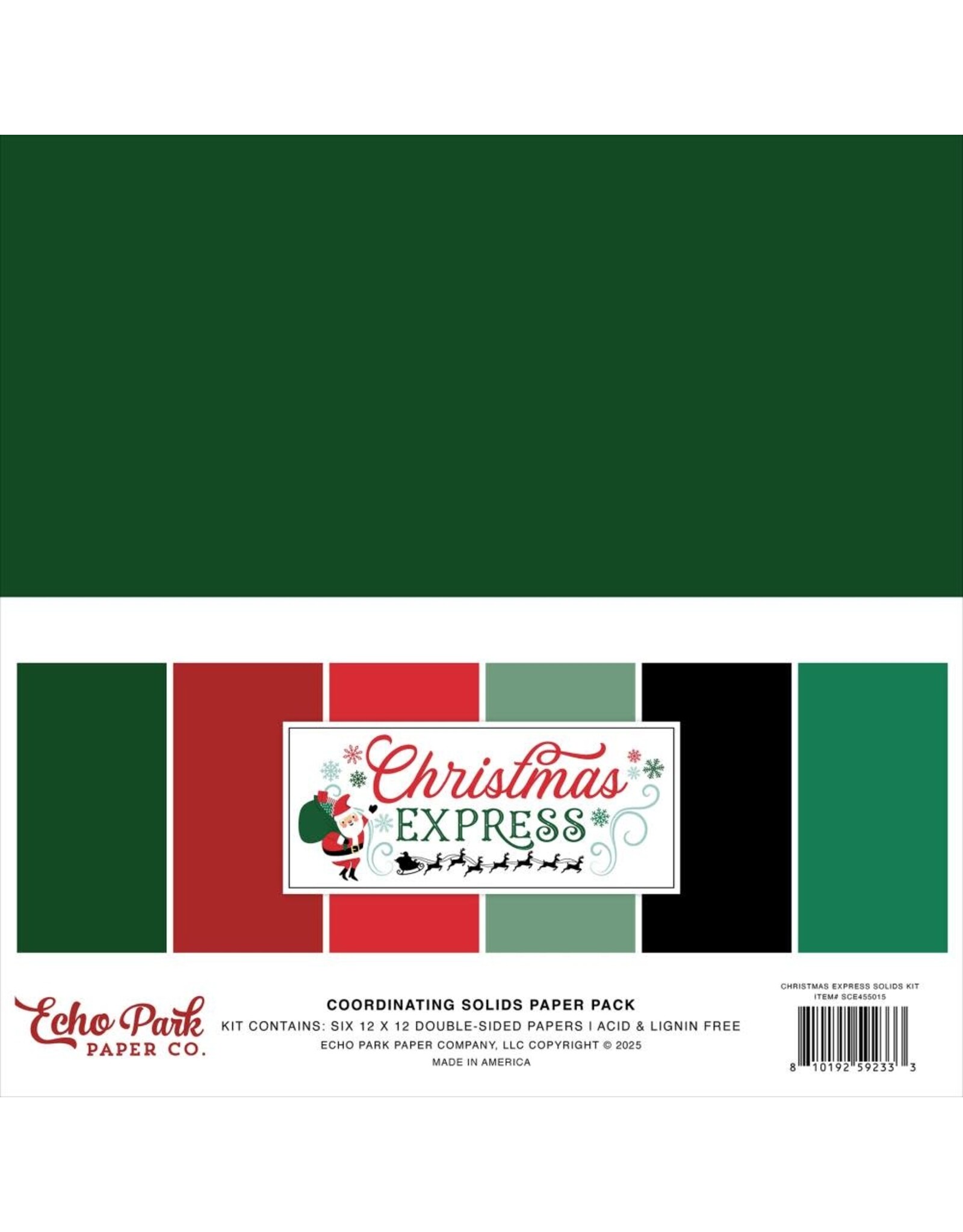 ECHO PARK PAPER ECHO PARK CHRISTMAS EXPRESS 12x12 SOLIDS PAPER PACK
