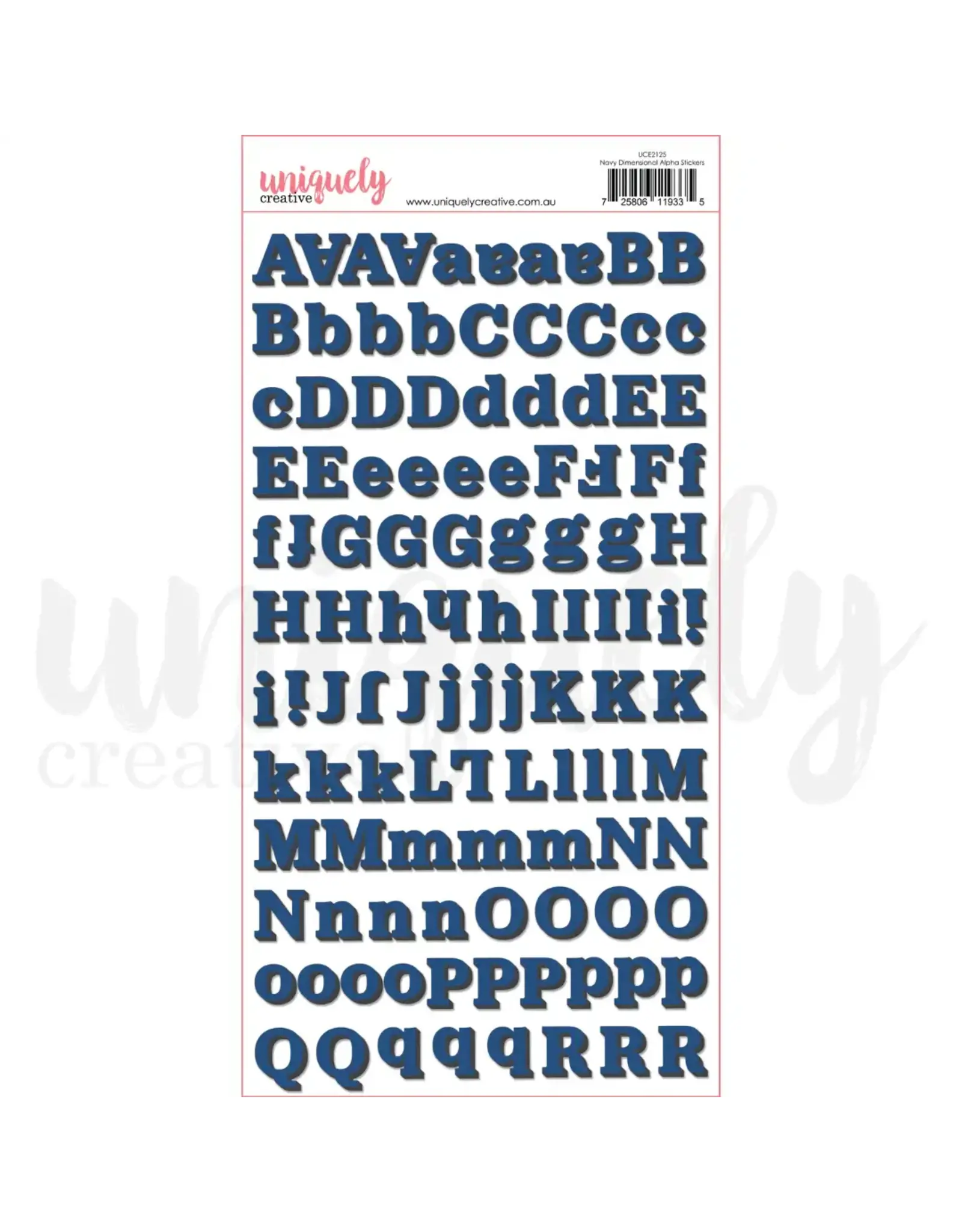 UNIQUELY CREATIVE UNIQUELY CREATIVE NAVY DIMENSIONAL ALPHA STICKERS