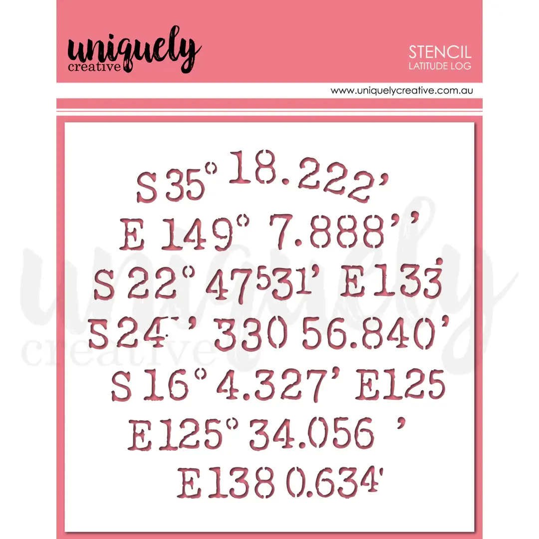 UNIQUELY CREATIVE UNIQUELY CREATIVE LATITUDE LOG STENCIL