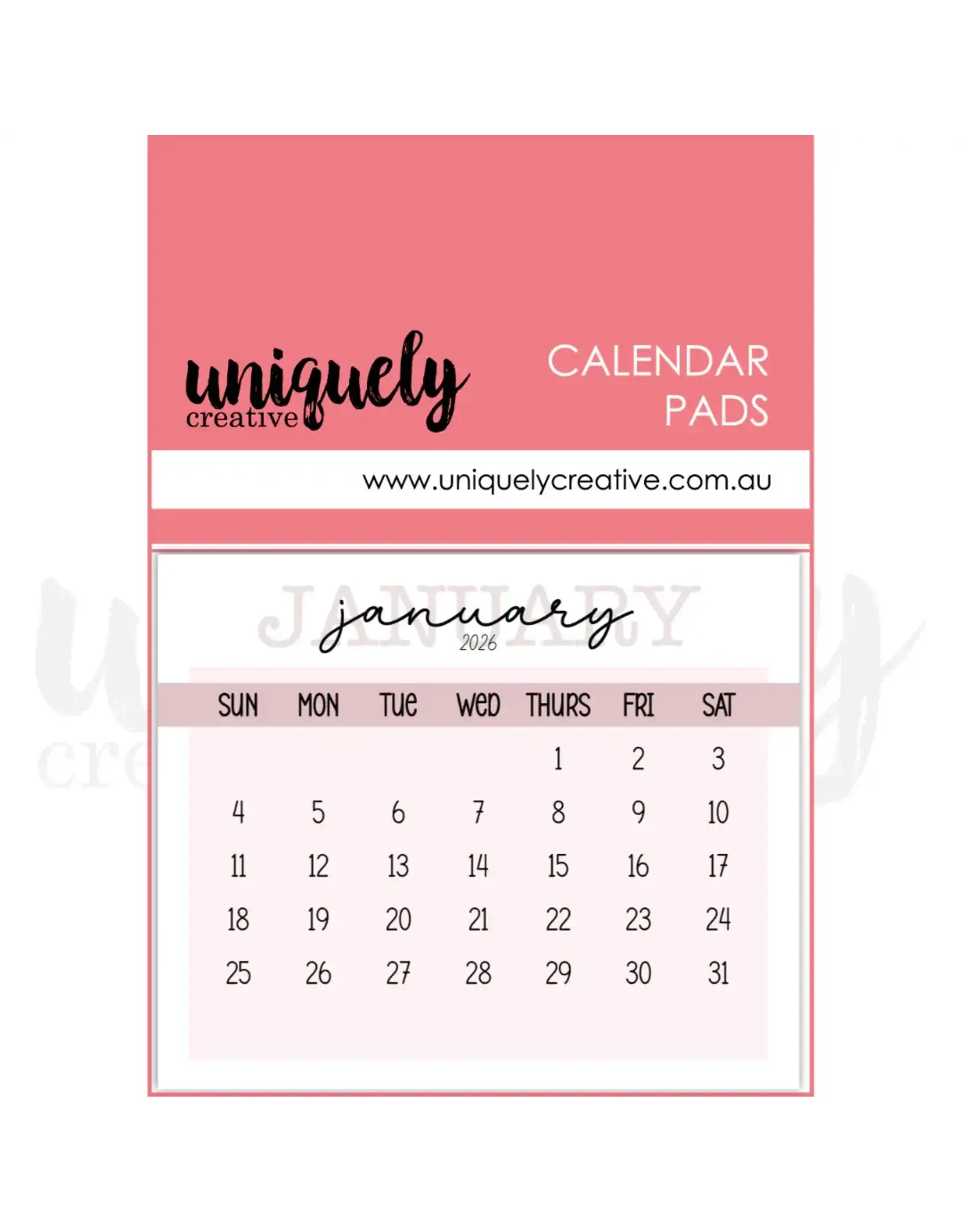 UNIQUELY CREATIVE UNIQUELY CREATIVE 2026 CALENDAR PADS