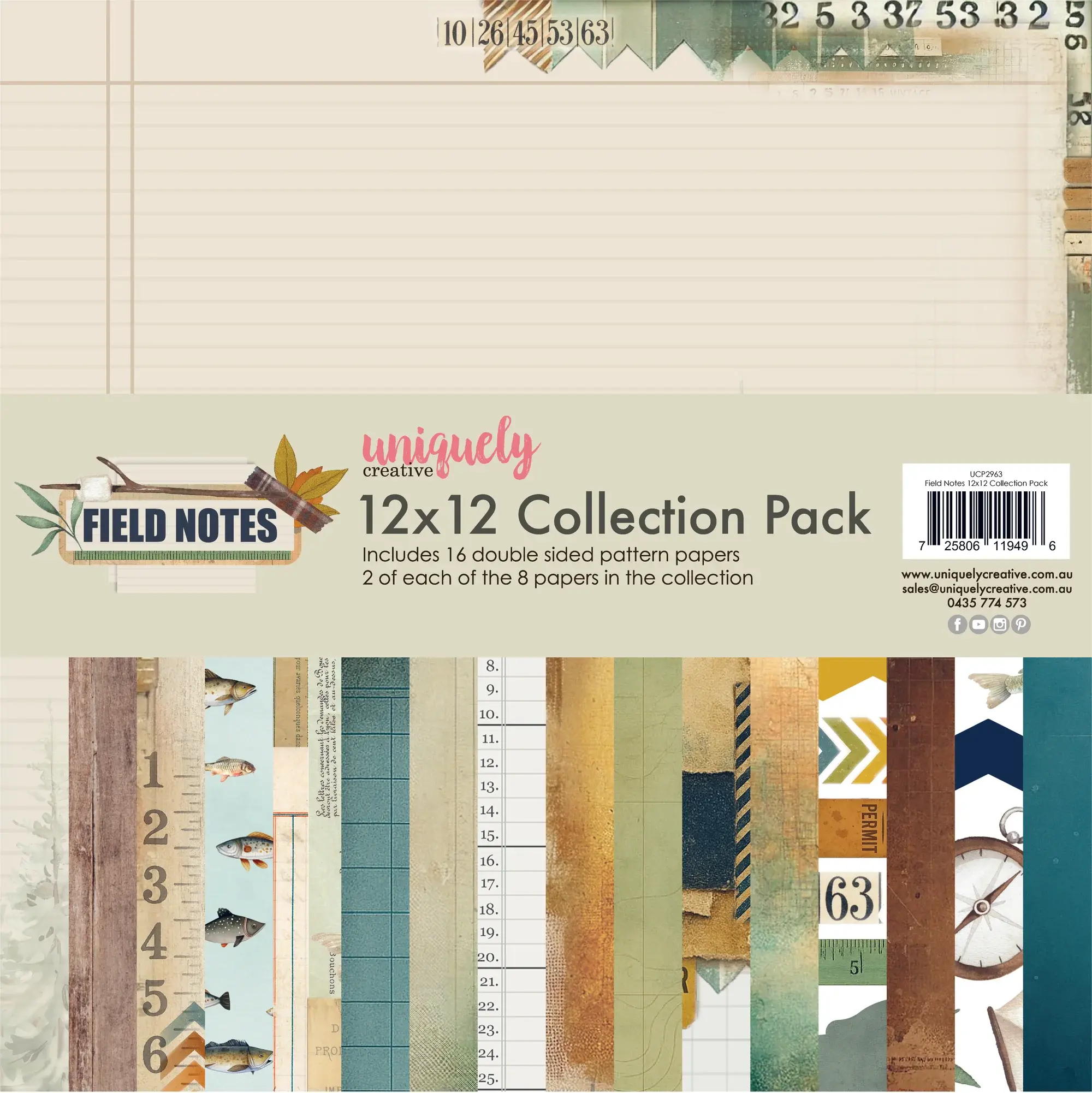 UNIQUELY CREATIVE UNIQUELY CREATIVE FIELD NOTES 12x12 COLLECTION PACK