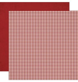 SIMPLE STORIES SIMPLE STORIES SIMPLE VINTAGE AUTUMN BREEZE GARNET GINGHAM 12x12 CARDSTOCK