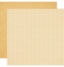 SIMPLE STORIES SIMPLE STORIES SIMPLE VINTAGE AUTUMN BREEZE SAFFRON GINGHAM 12x12 CARDSTOCK