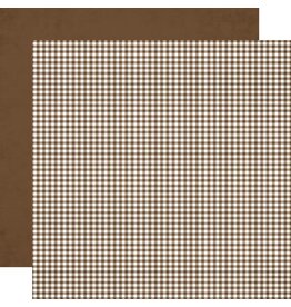 SIMPLE STORIES SIMPLE STORIES SIMPLE VINTAGE AUTUMN BREEZE RUSSET GINGHAM 12x12 CARDSTOCK