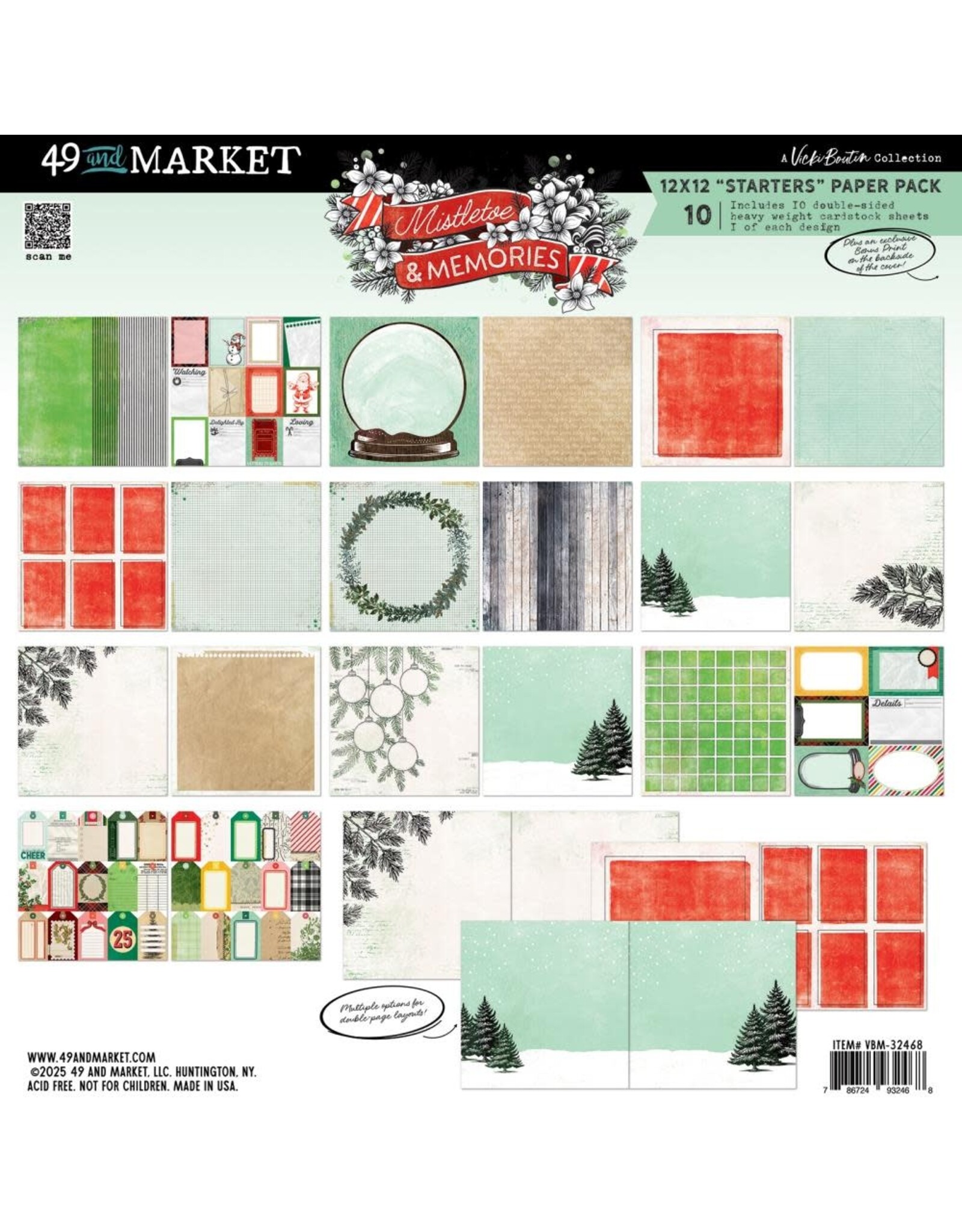 49 AND MARKET 49 AND MARKET MISTLETOE AND MEMORIES 12x12 COLLECTION PACK