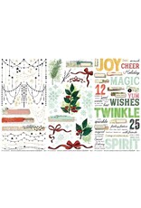 49 AND MARKET 49 AND MARKET MISTLETOE AND MEMORIES ESSENTIAL 6x12 RUB-ON TRANSFER SET 3/PK