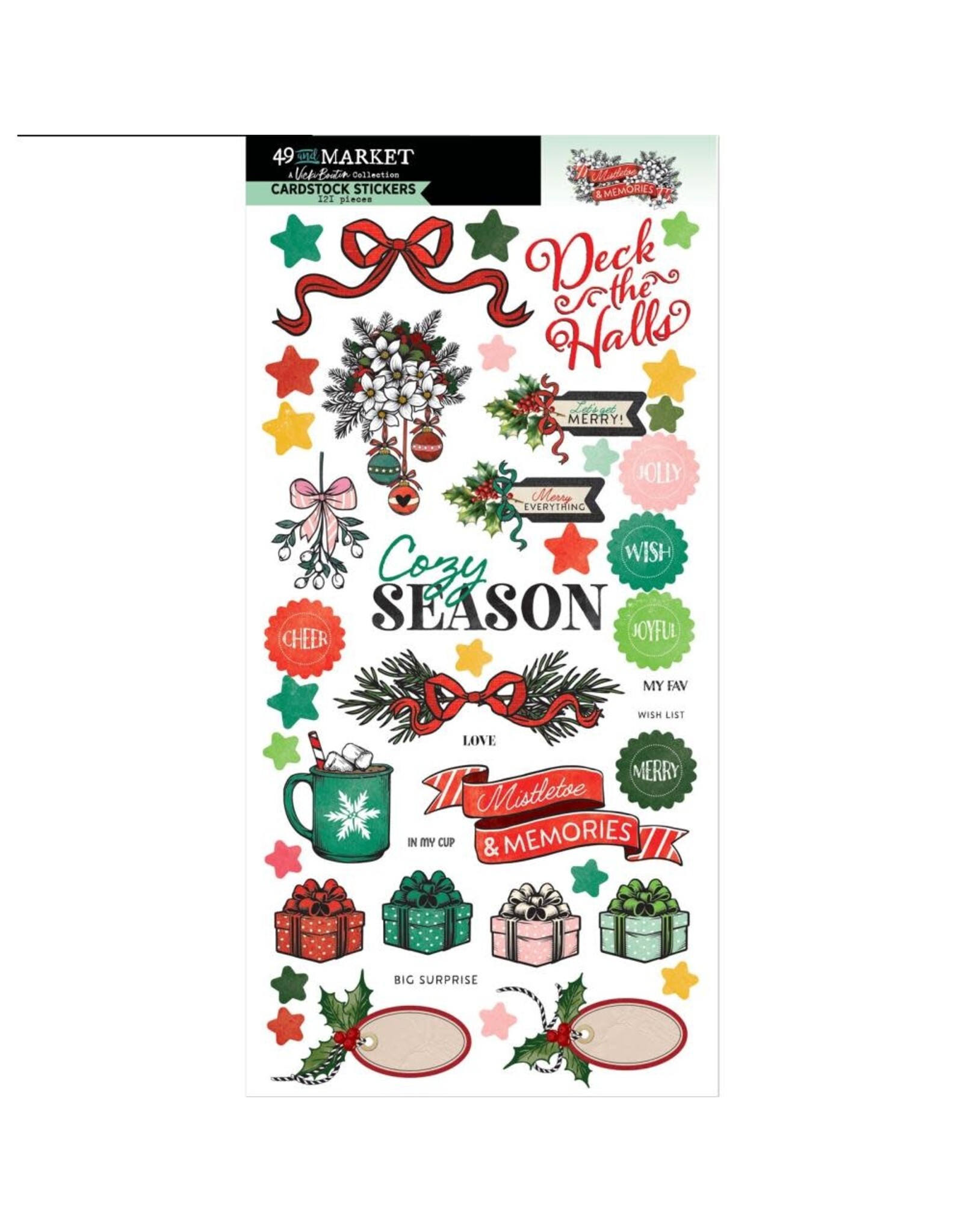 49 AND MARKET 49 AND MARKET MISTLETOE AND MEMORIES 6x12 CHIPBOARD STICKERS