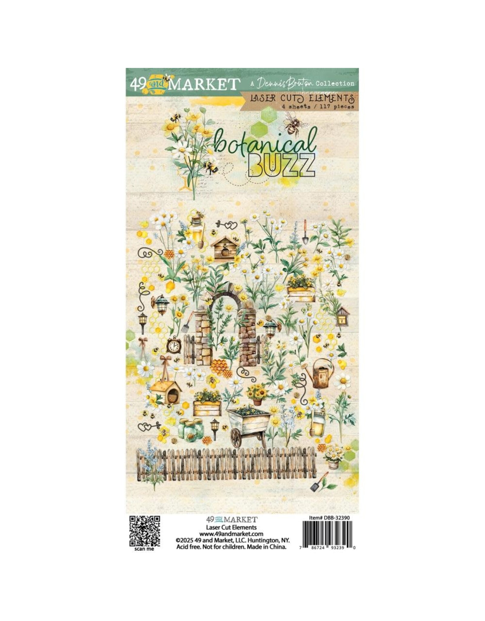 49 AND MARKET 49 AND MARKET BOTANICAL BUZZ 6x12 LASER CUT ELEMENTS