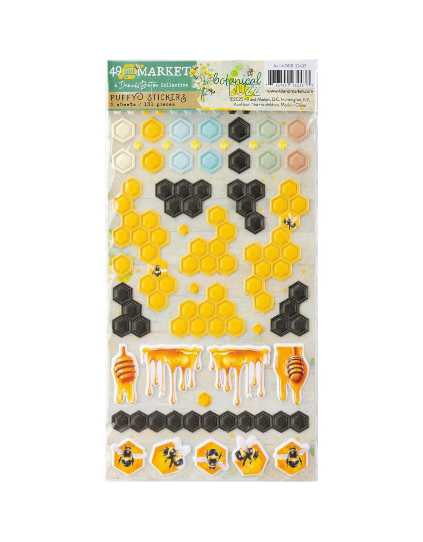 49 AND MARKET 49 AND MARKET BOTANICAL BUZZ PUFFY STICKERS