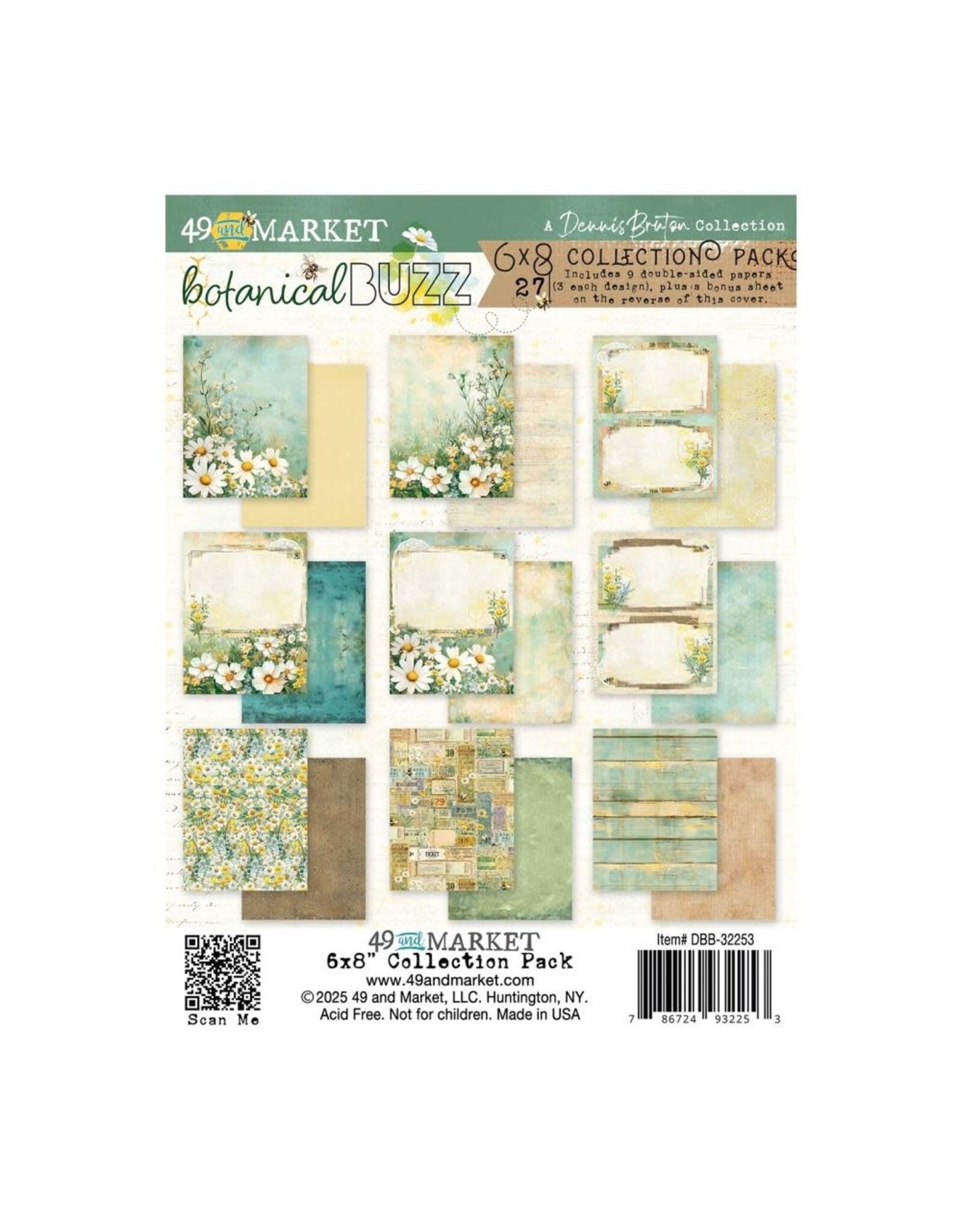 49 AND MARKET 49 AND MARKET BOTANICAL BUZZ 6x8 COLLECTION PACK 24 SHEETS