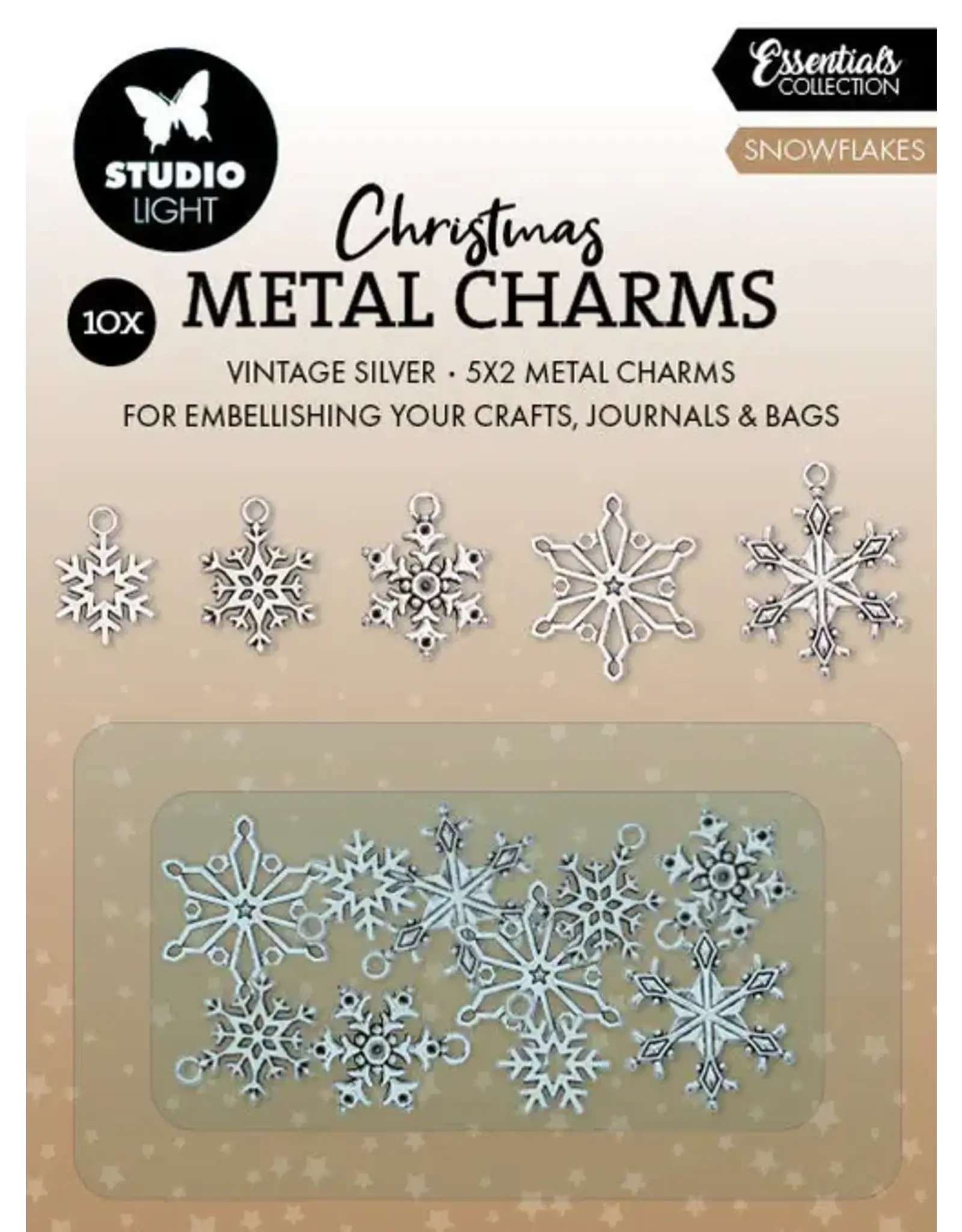 STUDIOLIGHT STUDIOLIGHT ESSENTIALS COLLECTION SNOWFLAKES METAL CHARMS